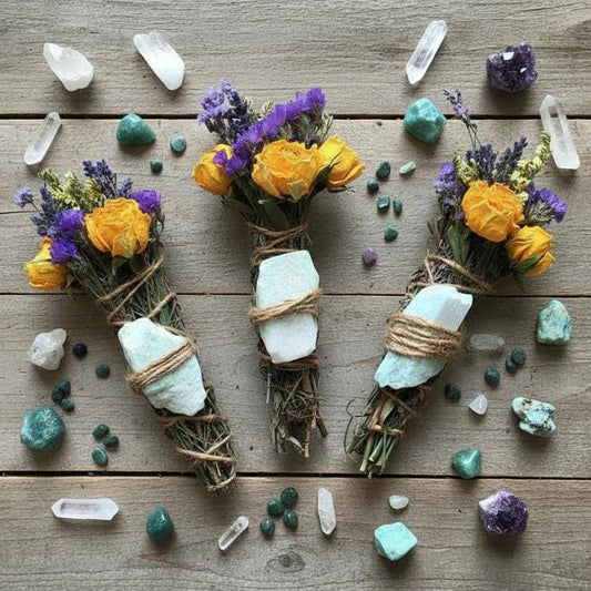 Amazonite - Emotional Bliss & Love Harmony Smudge Stick