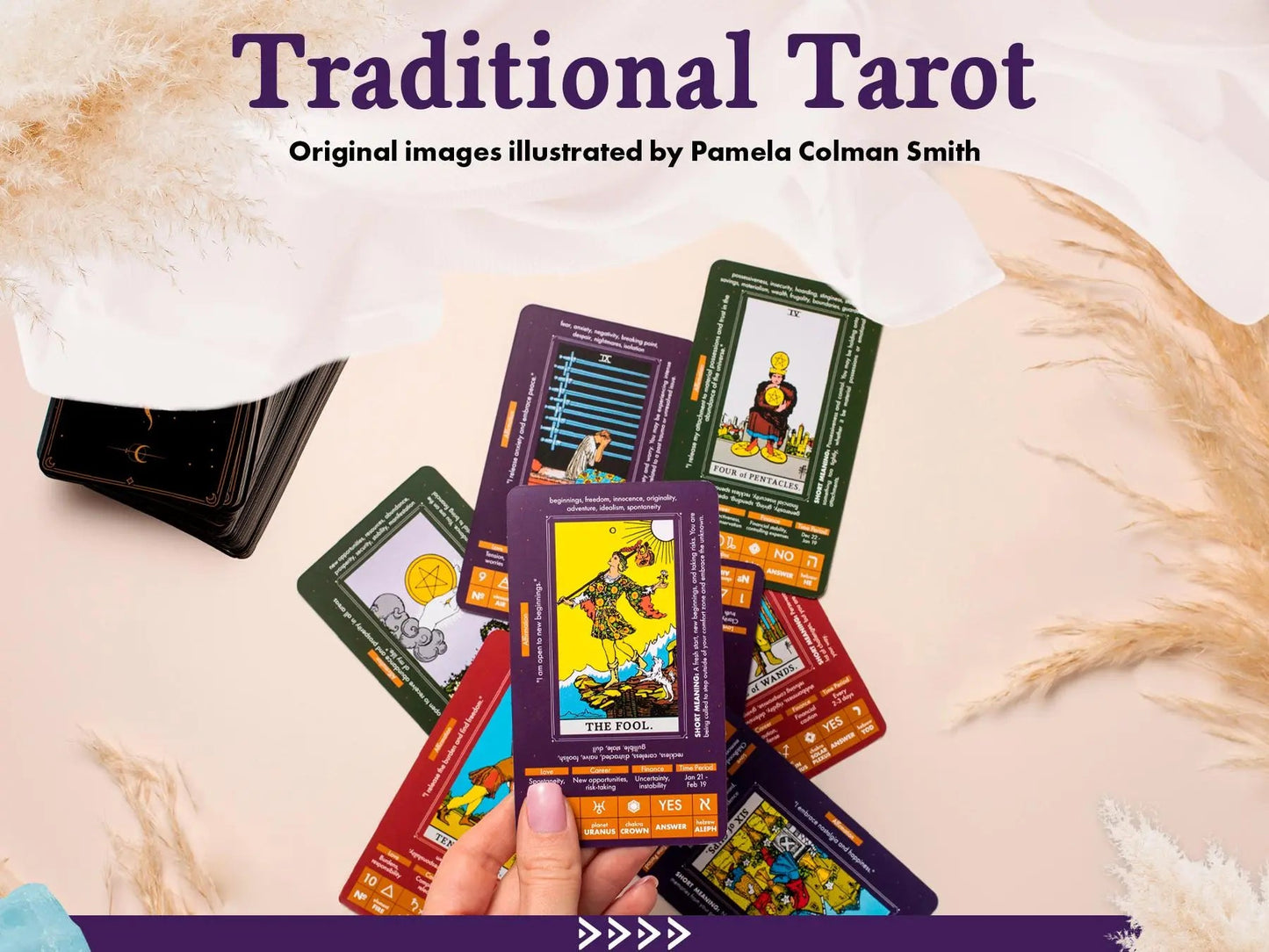 Learning Tarot Deck (200-Page Guide)