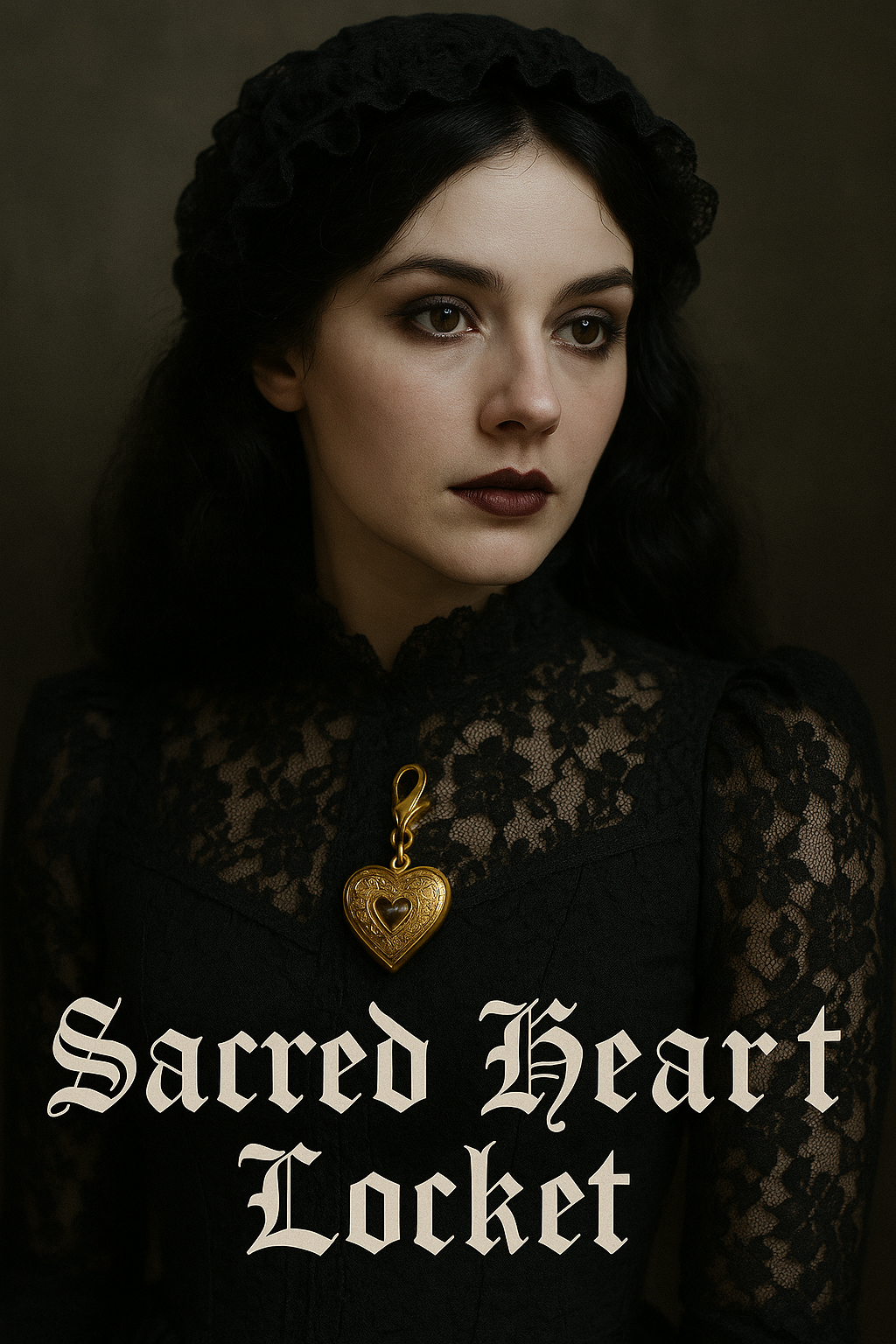 Sacred Heart Locket 18k gold plated