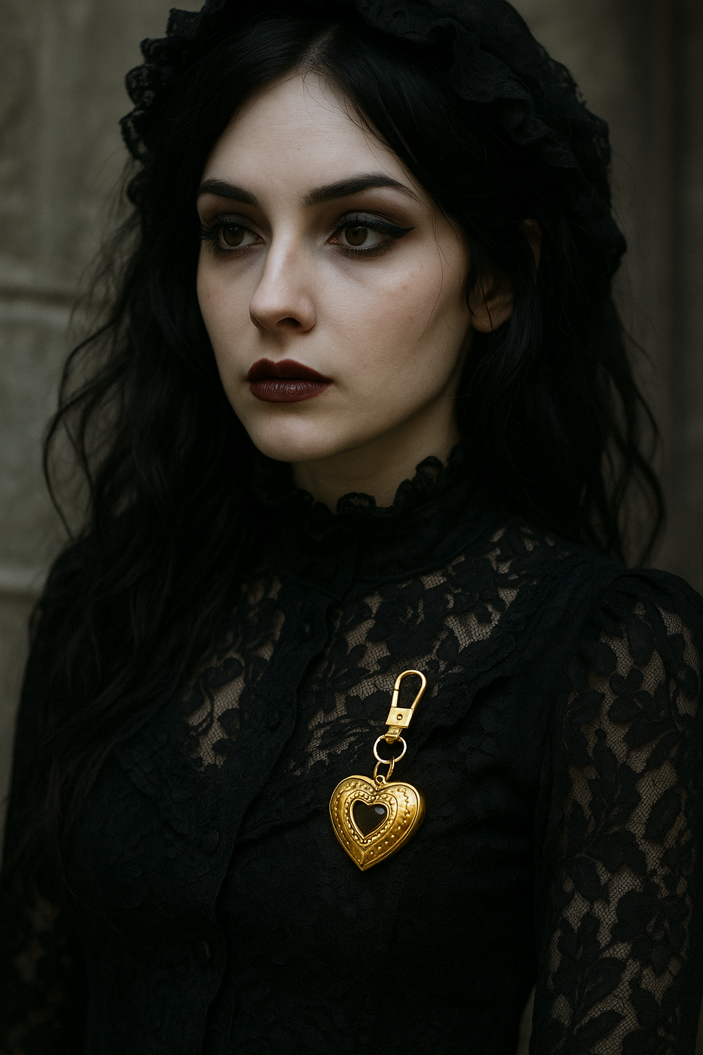 Sacred Heart Locket 18k gold plated